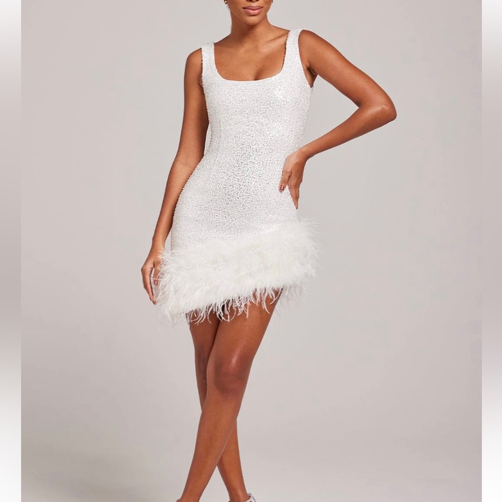 Nadine Merabi White Evie Dress